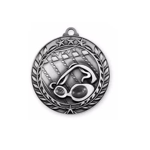 Large Silver Football Sport Medals