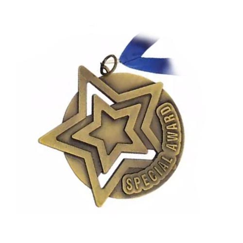 Sports cups medal with ribbon